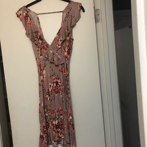 Purple floral cotton dress